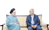 رئیس جمهور از سیدمحمد خاتمی عیادت کرد + عکس
