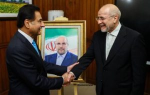 رییس مجلس ملی پاکستان تابلویی از تصویر قالیباف را به او هدیه داد + عکس
